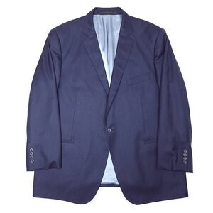 J Hilburn Blazer Menz 50S Vitale Barberis Super Wool Blue One Button EUC